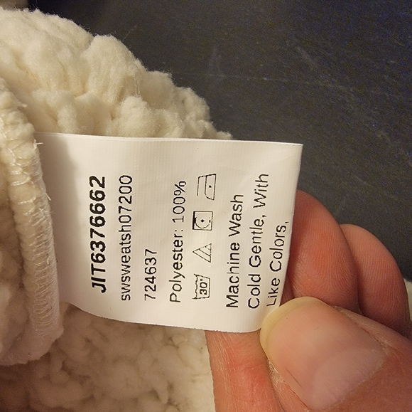 Shein White Sherpa Pullover Hoodie - Picture 6 of 6